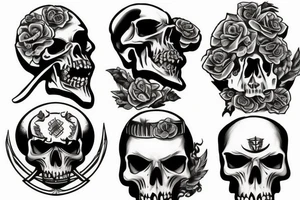 Guns, war, skulls, warriors tattoo idea