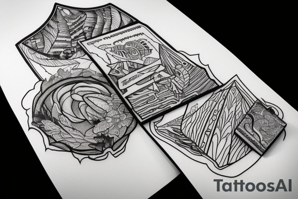 Road trip through the mountains tattoo idea