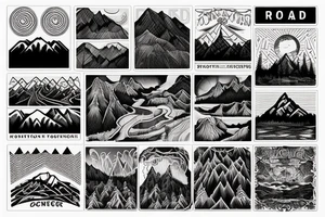 Road trip through the mountains tattoo idea