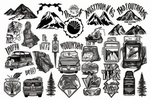 Road trip through the mountains tattoo idea