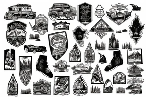 Road trip through the mountains tattoo idea