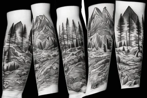 Road trip through the mountains tattoo idea