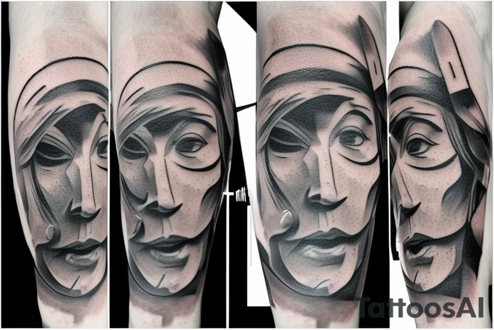 God face in pieces tattoo idea