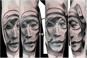 God face in pieces tattoo idea