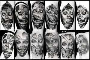 God face in pieces tattoo idea