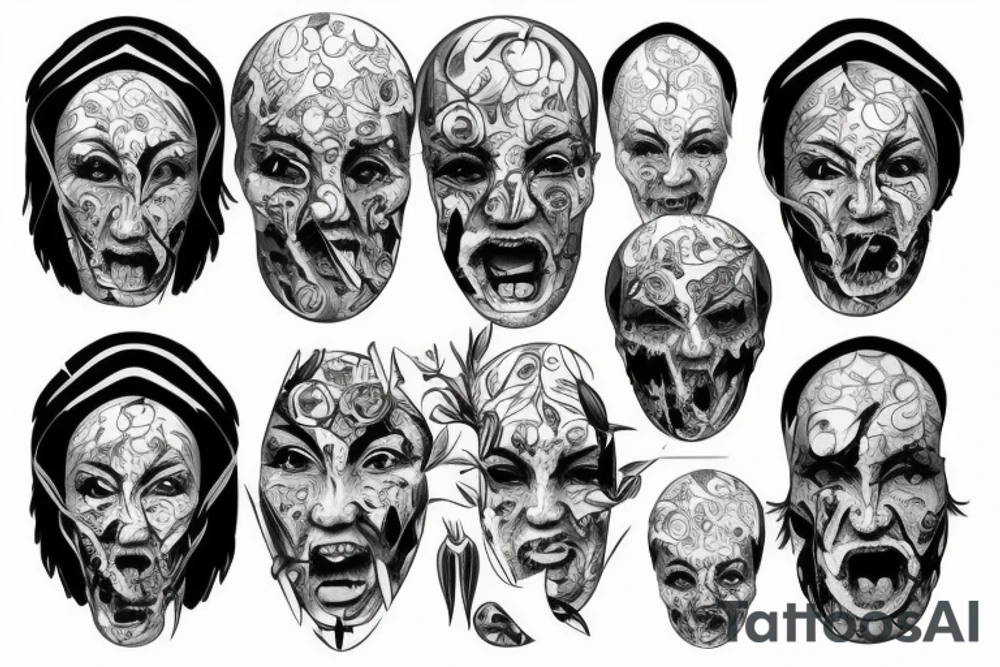 God face in pieces tattoo idea