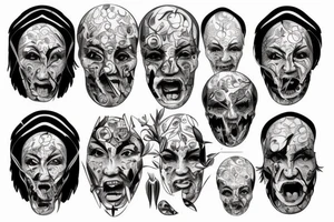 God face in pieces tattoo idea