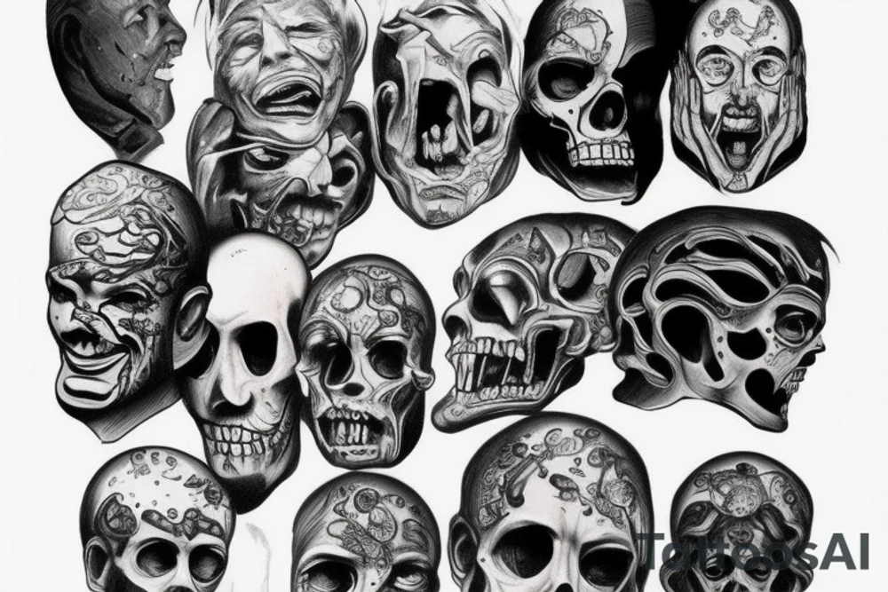 God face in pieces tattoo idea