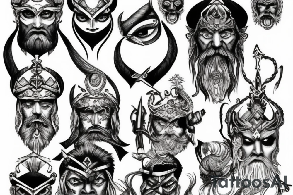Odin face tattoo idea