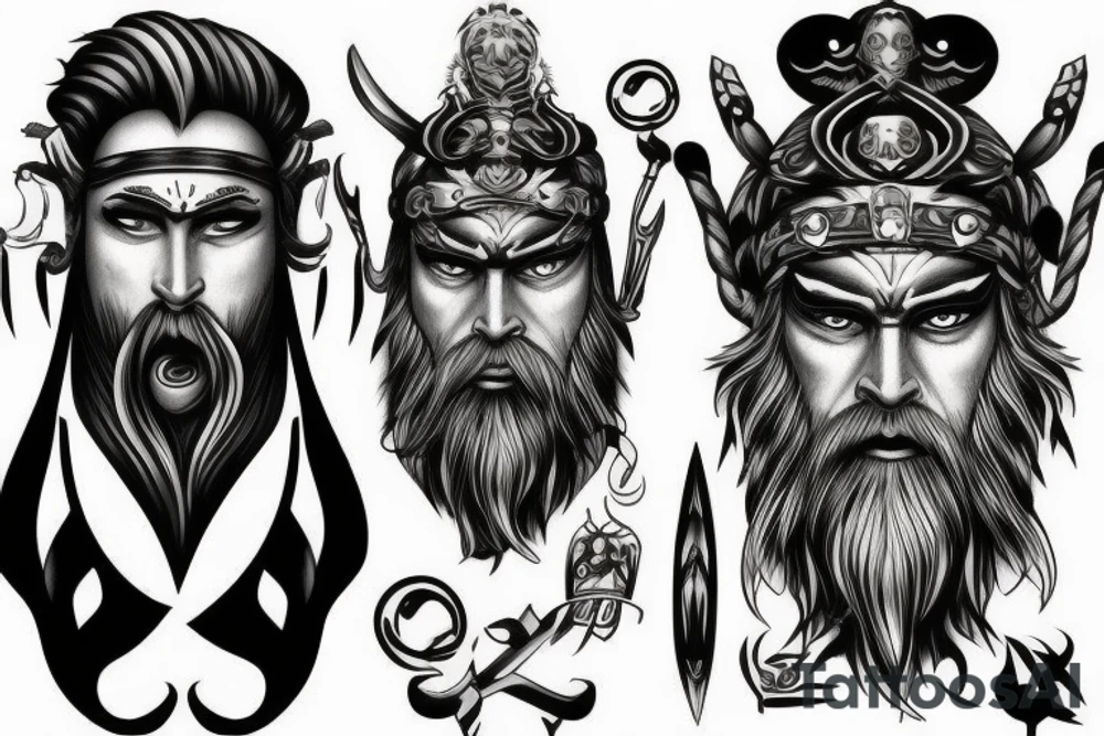 Odin face tattoo idea