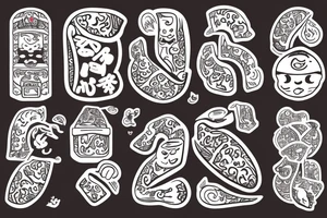 A chinese fortune cookie with a paper sticking out tattoo idea