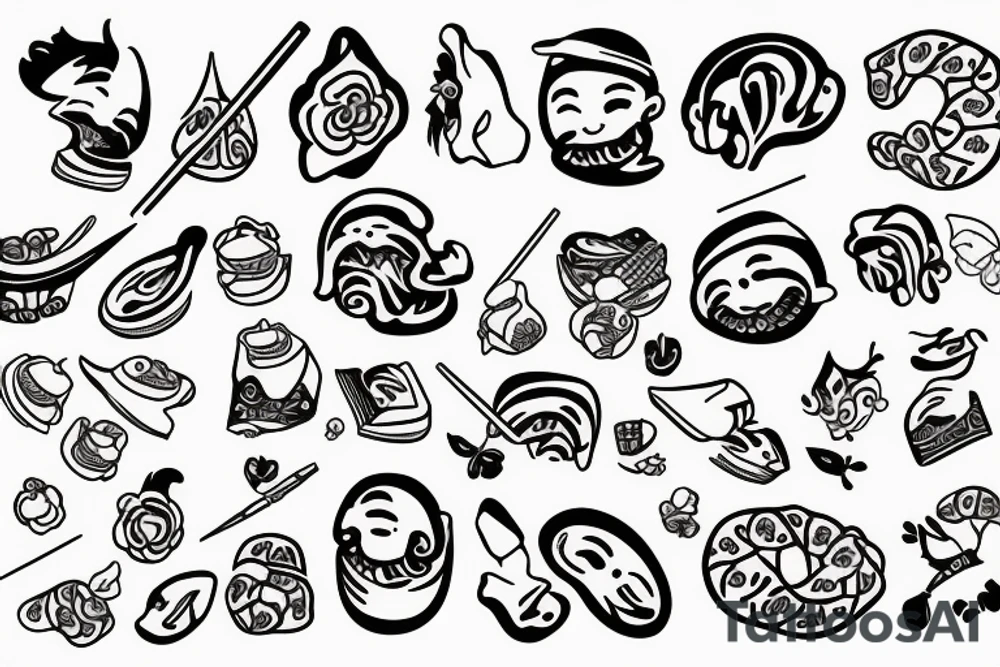 A chinese fortune cookie with a paper sticking out tattoo idea