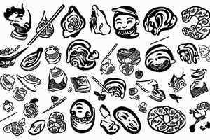 A chinese fortune cookie with a paper sticking out tattoo idea