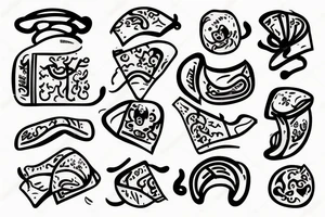 A chinese fortune cookie with a paper sticking out tattoo idea