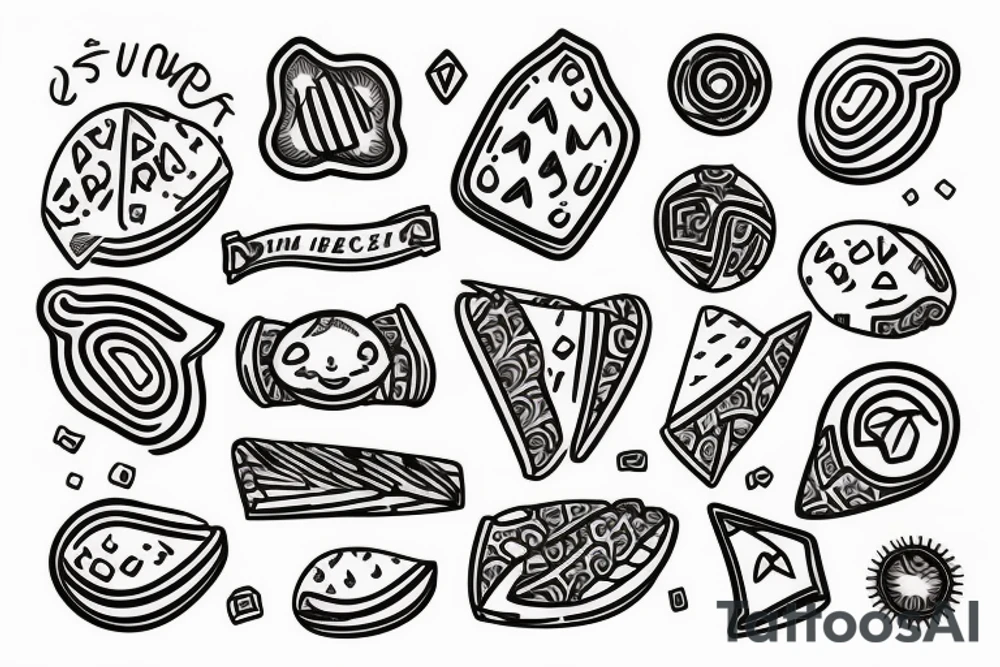 a single fortune cookie with a paper sticking out tattoo idea