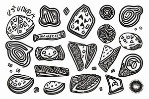 a single fortune cookie with a paper sticking out tattoo idea