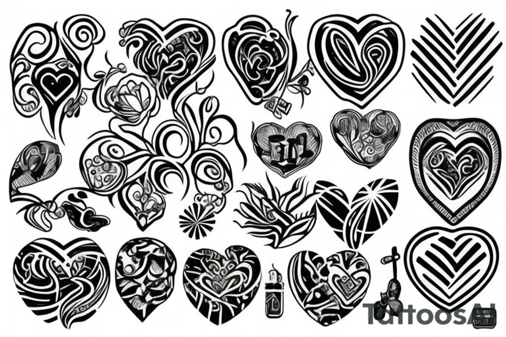 a heart made out of bamboo tattoo idea