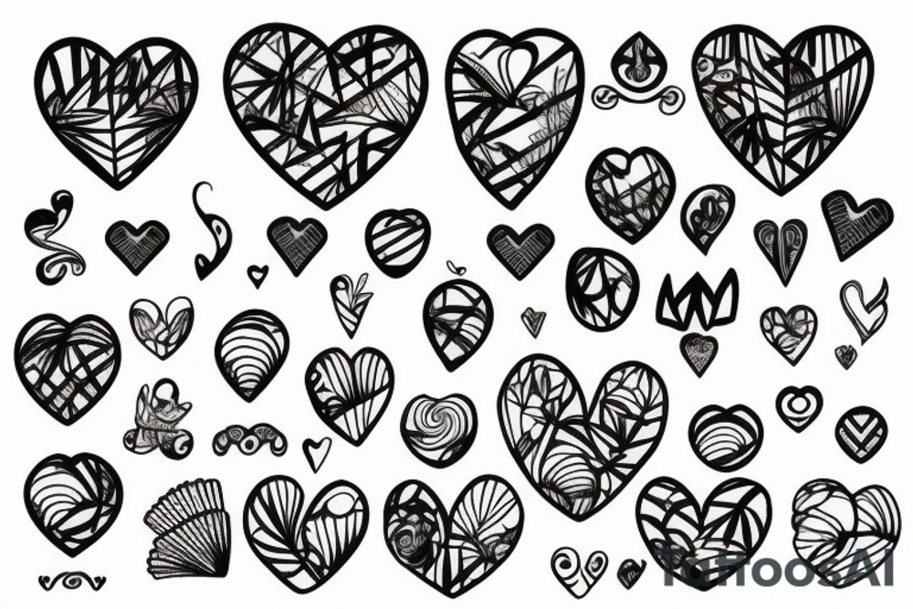 a heart made out of bamboo tattoo idea