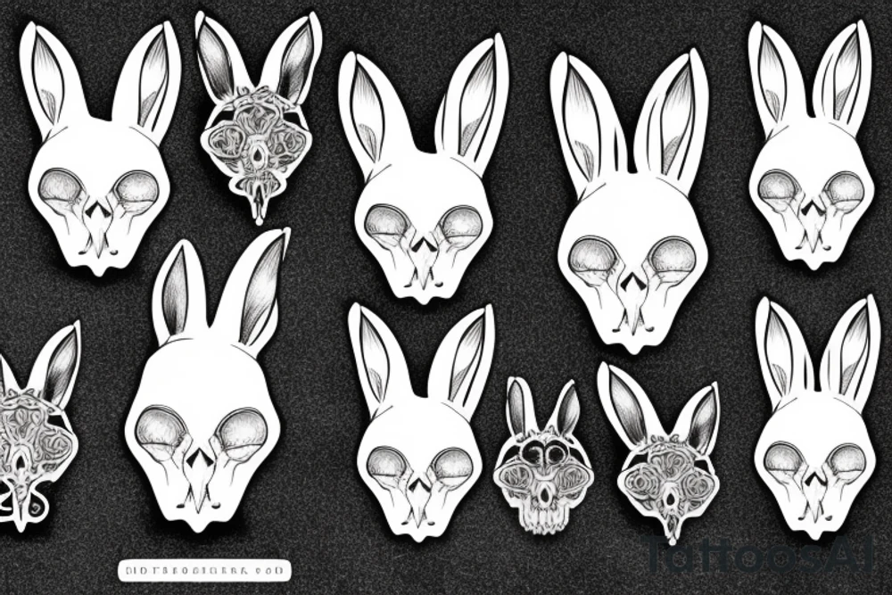 rabbit skull tattoo idea