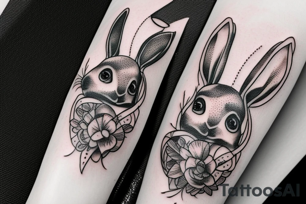rabbit skull tattoo idea