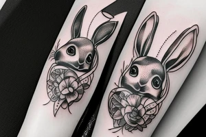 rabbit skull tattoo idea
