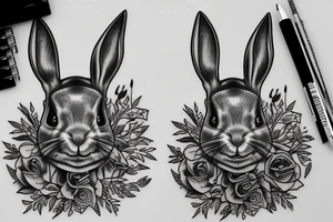 rabbit skull tattoo idea