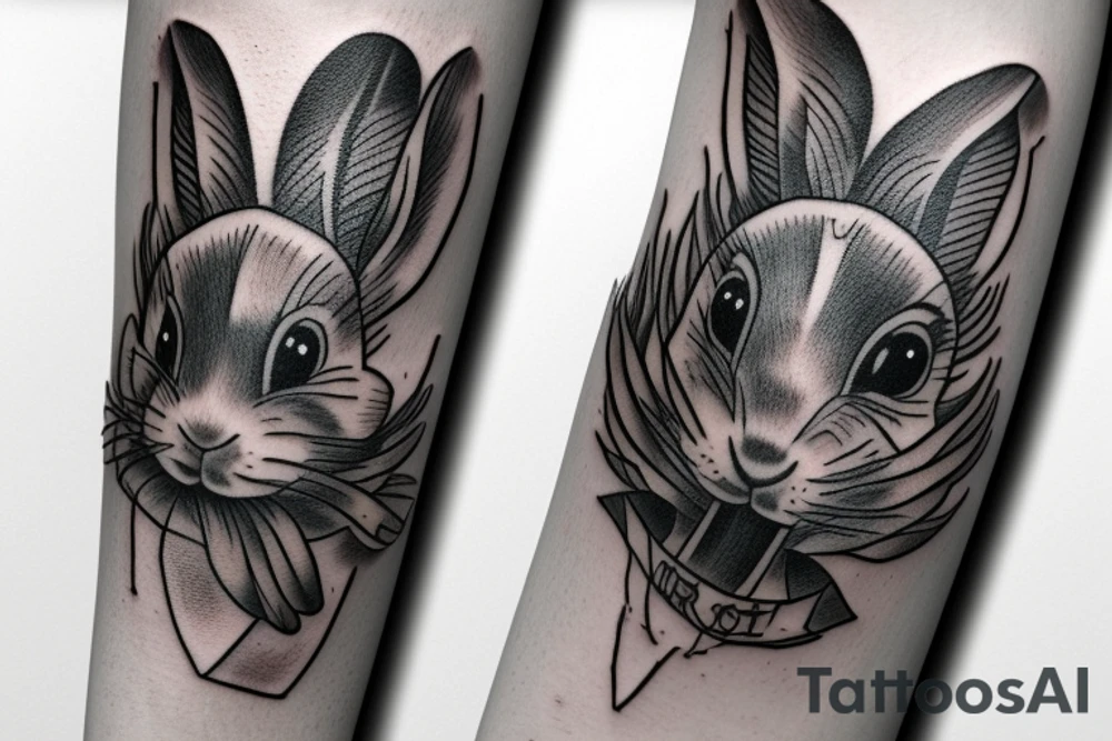 lucky rabbit foot tattoo idea