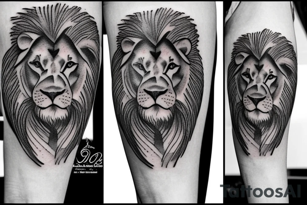 Male lion and cub tattoo idea