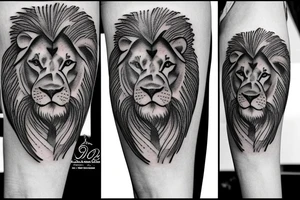 Male lion and cub tattoo idea