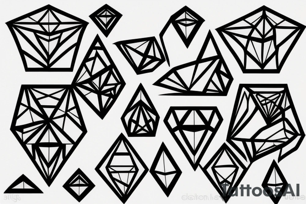 diamond geometric tattoo idea
