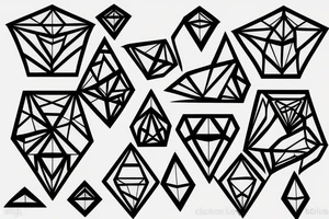 diamond geometric tattoo idea