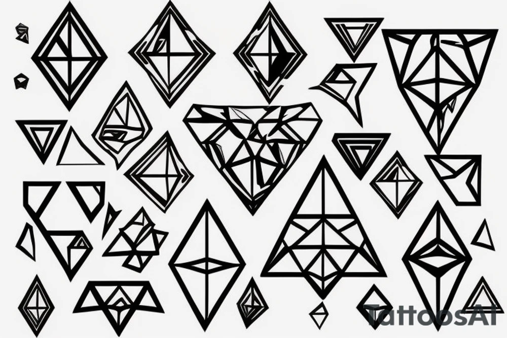 diamond geometric tattoo idea