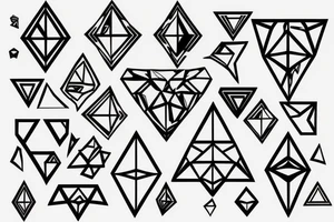diamond geometric tattoo idea
