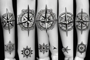 diamond compass rose tattoo idea