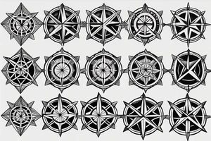 diamond compass rose tattoo idea
