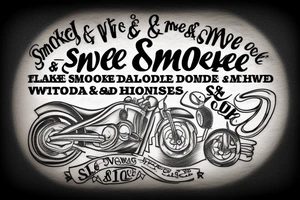 A circle sawmill blade containing the words "smoke & sawdust" surrounding a honda motorcycle tattoo idea