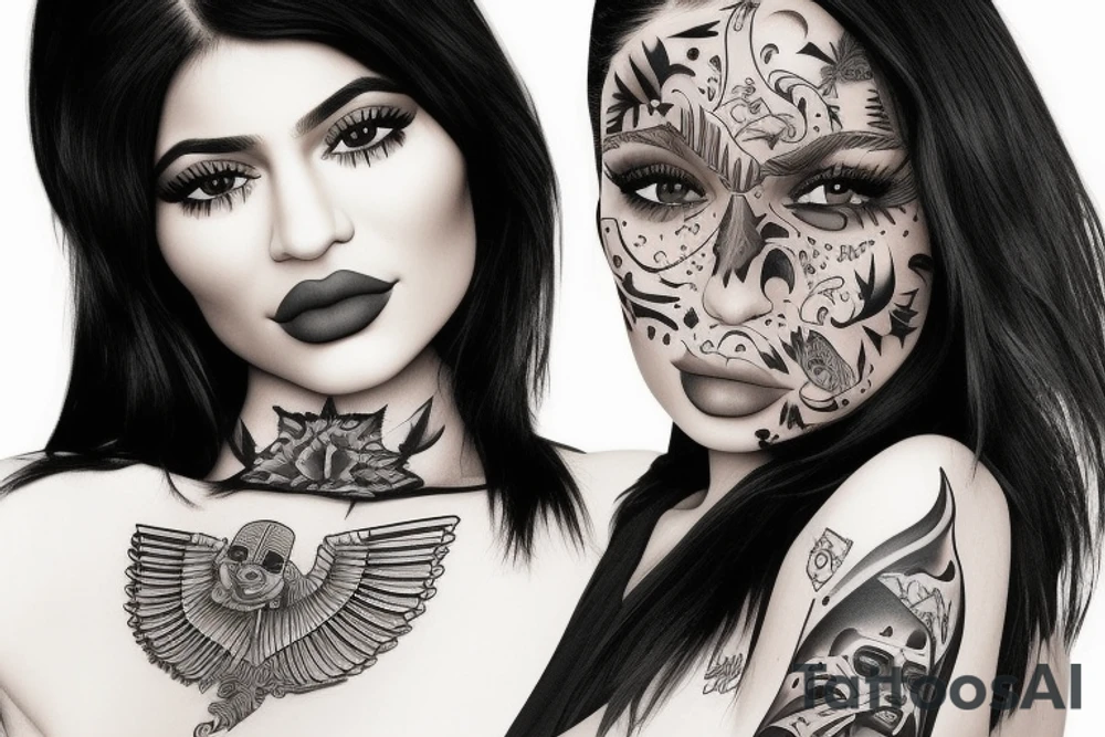 Kylie Jenner chicano style tattoo idea