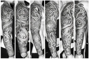 Octopus with each tentacle with a different culture tattoo idea