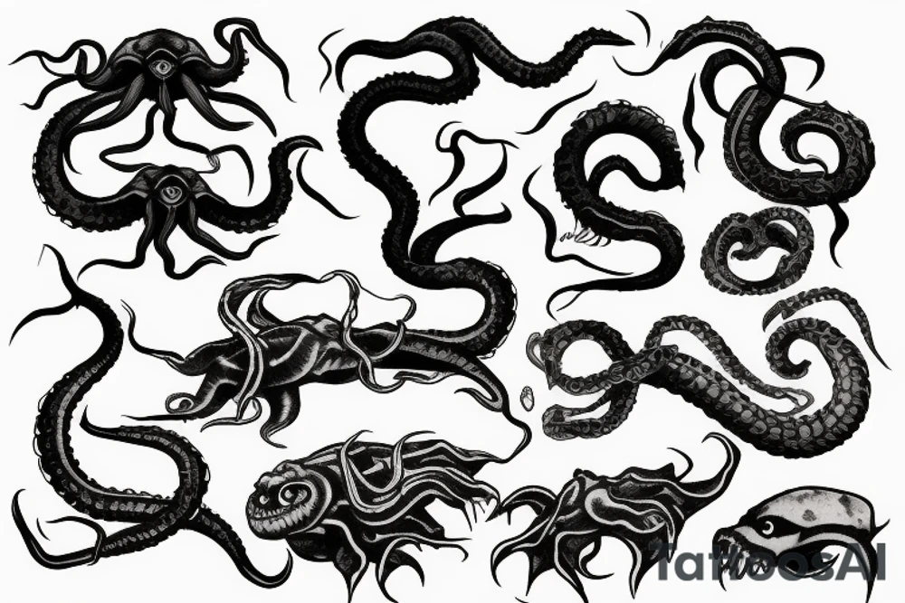 ship kraken tattoo idea
