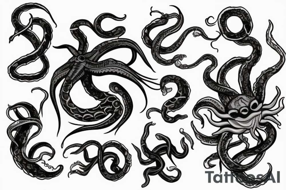 ship kraken tattoo idea
