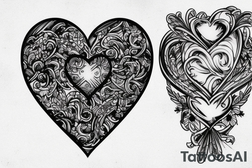 manly heart tattoo idea
