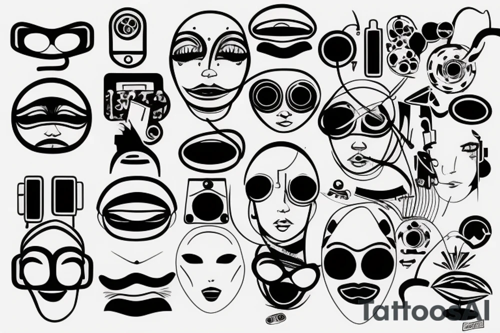 electronic circuitry face tattoo idea