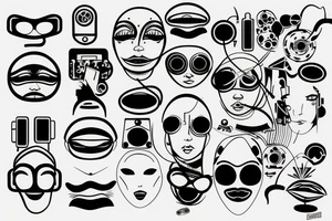 electronic circuitry face tattoo idea