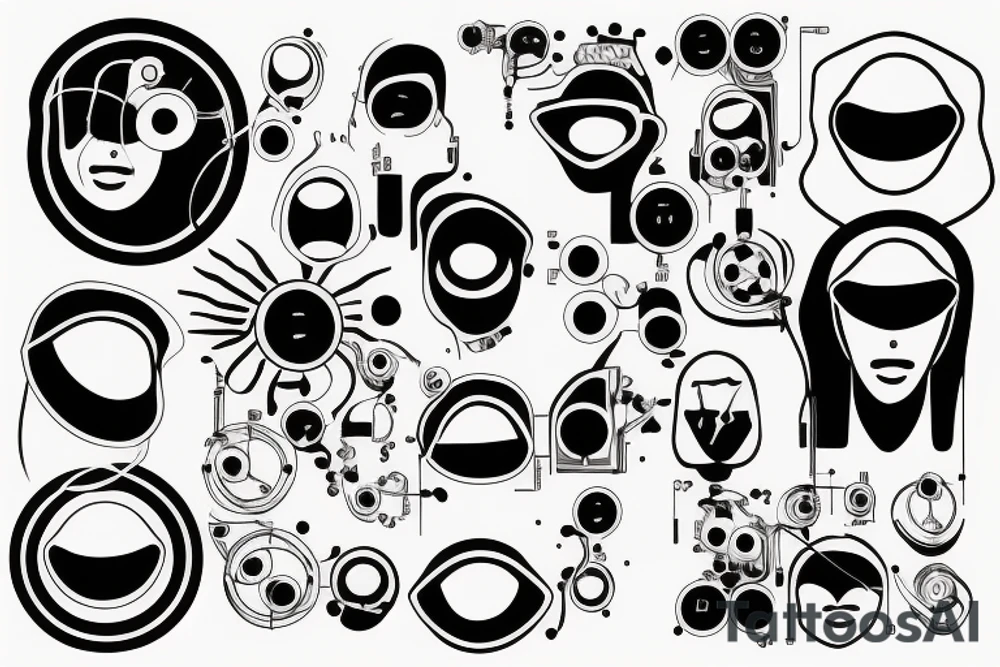 electronic circuitry face tattoo idea