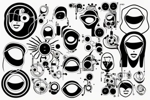 electronic circuitry face tattoo idea