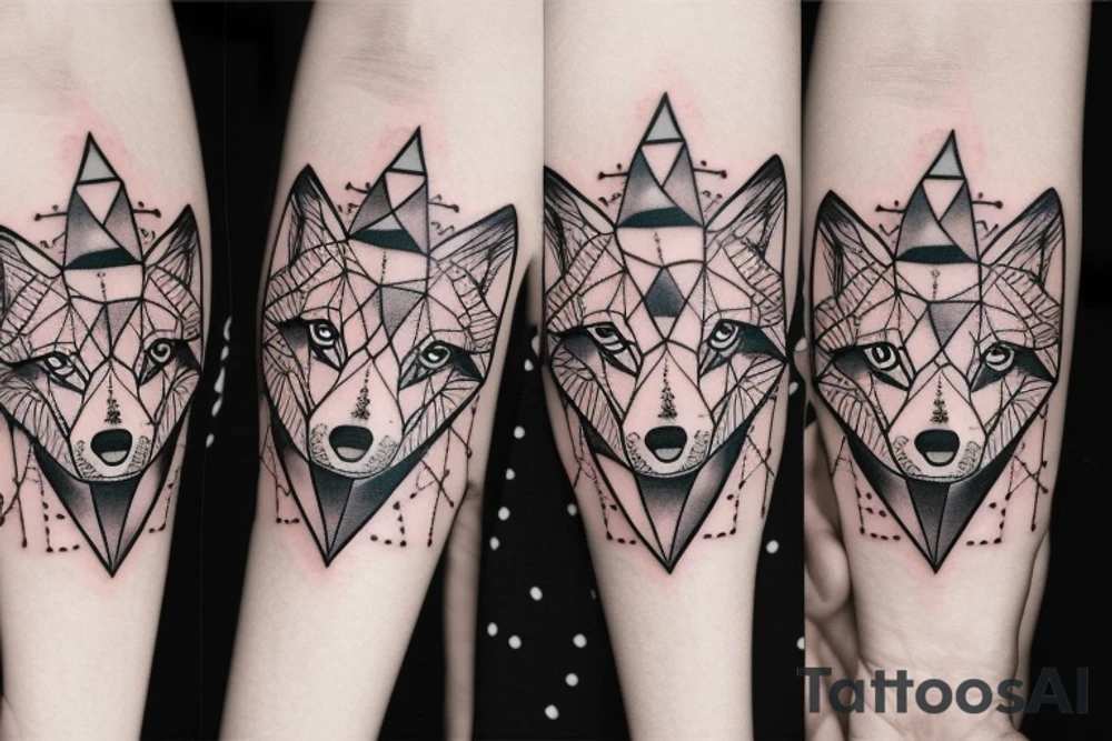 wolf face tattoo idea