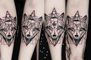 wolf face tattoo idea