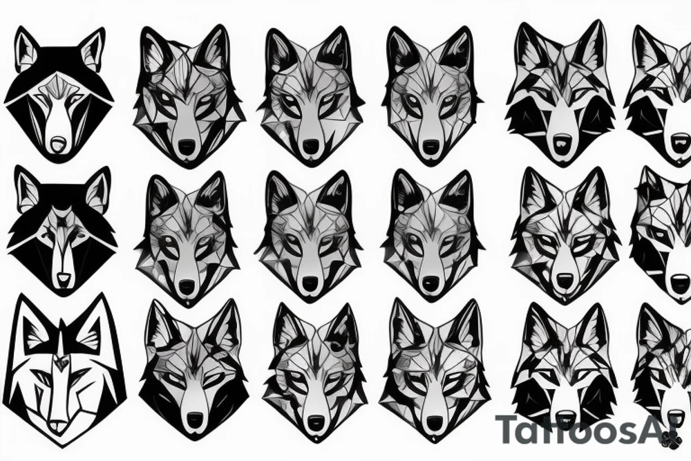 wolf face tattoo idea