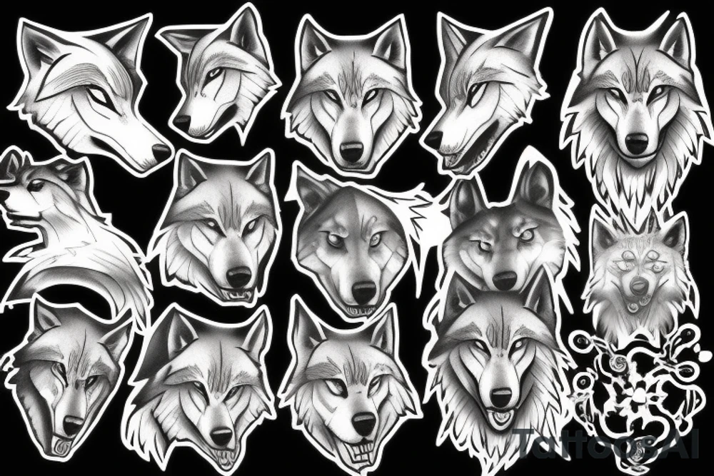dollar sign wolf tattoo idea