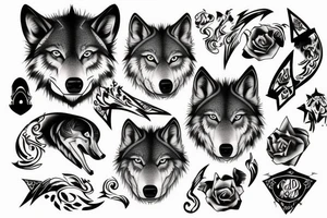 dollar sign wolf tattoo idea
